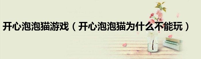 开心泡泡猫游戏（开心泡泡猫为什么不能玩）