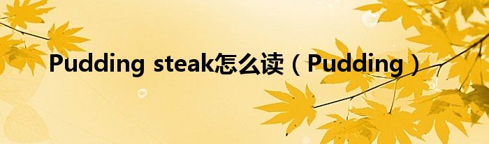Pudding steak怎么读（Pudding）