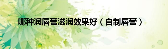 哪种润唇膏滋润效果好（自制唇膏）