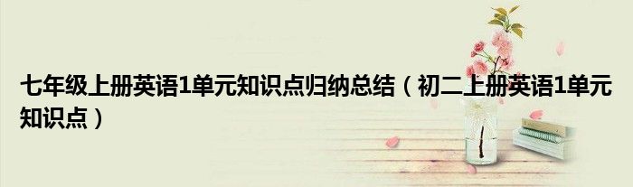 七年级上册英语1单元知识点归纳总结（初二上册英语1单元知识点）