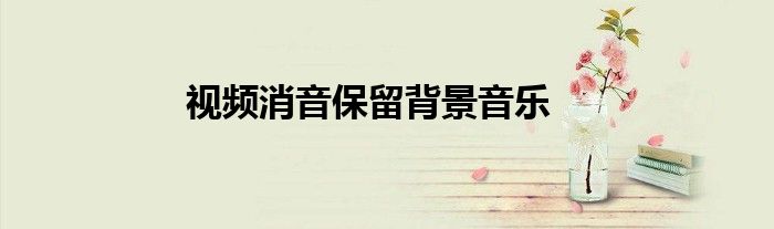 视频消音保留背景音乐