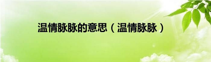 温情脉脉的意思（温情脉脉）
