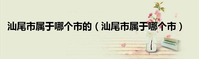 汕尾市属于哪个市的（汕尾市属于哪个市）