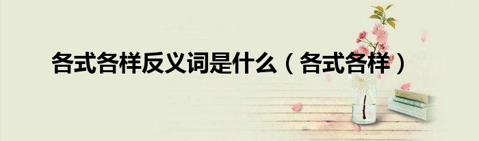 各式各样反义词是什么（各式各样）