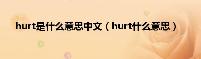 hurt是什么意思中文（hurt什么意思）