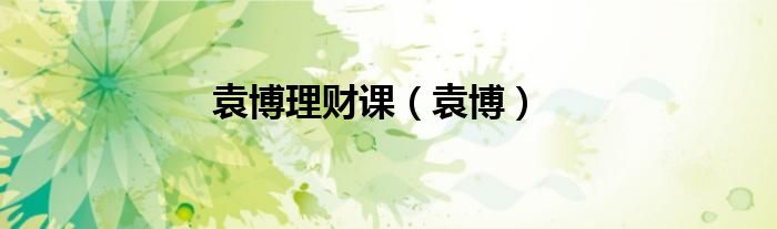 袁博理财课（袁博）