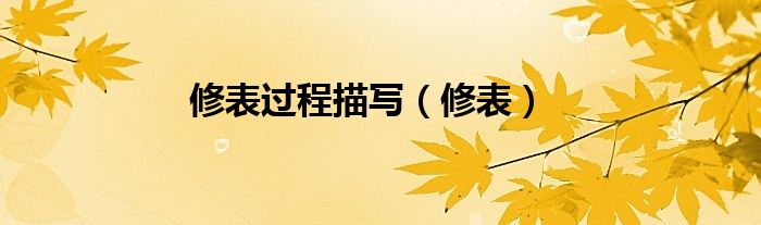 修表过程描写（修表）