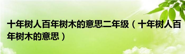 十年树人百年树木的意思二年级（十年树人百年树木的意思）