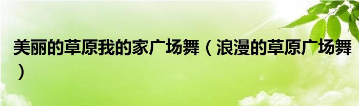 美丽的草原我的家广场舞（浪漫的草原广场舞）