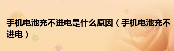 手机电池充不进电是什么原因（手机电池充不进电）