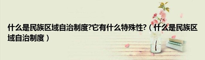 什么是民族区域自治制度?它有什么特殊性?（什么是民族区域自治制度）