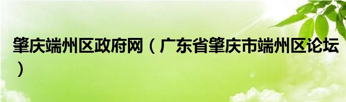 肇庆端州区政府网（广东省肇庆市端州区论坛）