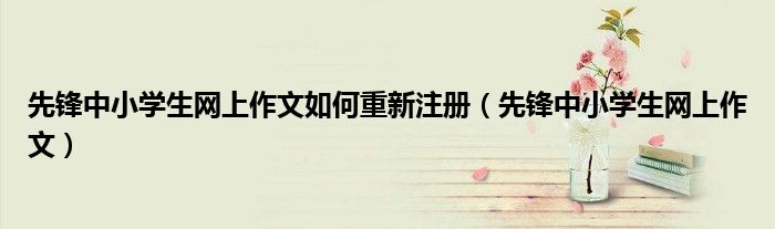 先锋中小学生网上作文如何重新注册（先锋中小学生网上作文）