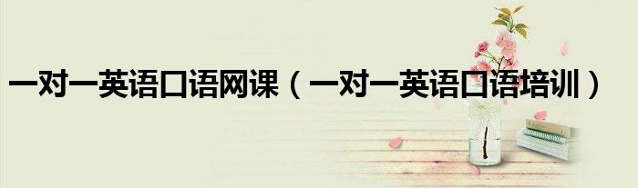一对一英语口语网课（一对一英语口语培训）