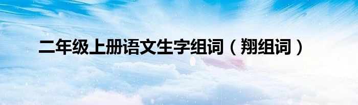 二年级上册语文生字组词（翔组词）