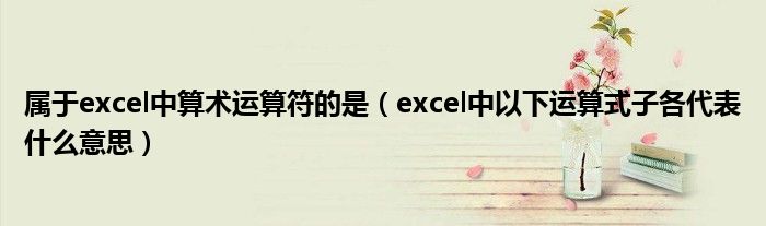 属于excel中算术运算符的是（excel中以下运算式子各代表什么意思）