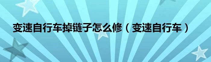 变速自行车掉链子怎么修（变速自行车）