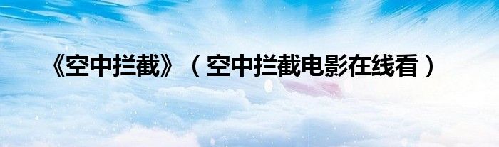 《空中拦截》（空中拦截电影在线看）