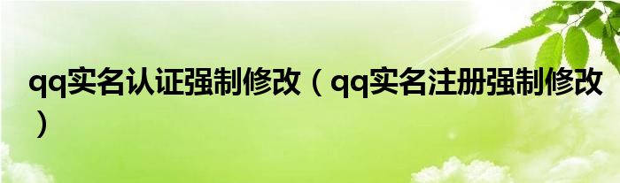 qq实名认证强制修改（qq实名注册强制修改）