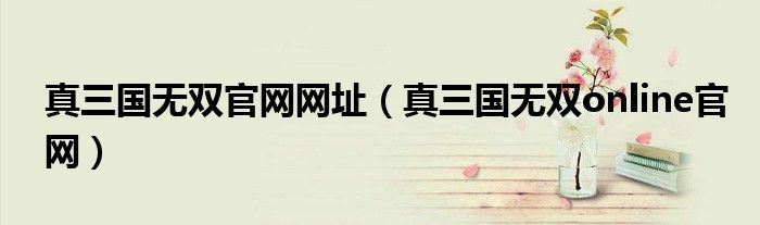 真三国无双官网网址（真三国无双online官网）