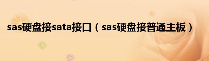 sas硬盘接sata接口（sas硬盘接普通主板）