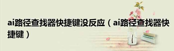 ai路径查找器快捷键没反应（ai路径查找器快捷键）