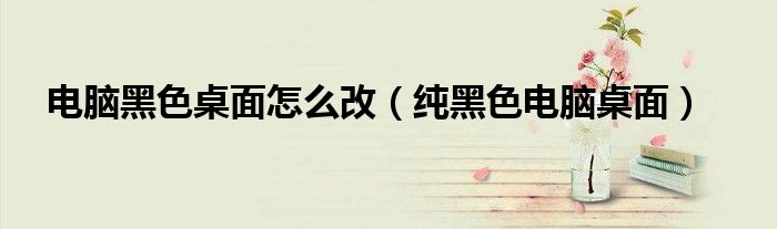 电脑黑色桌面怎么改（纯黑色电脑桌面）