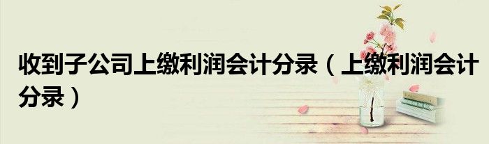 收到子公司上缴利润会计分录（上缴利润会计分录）
