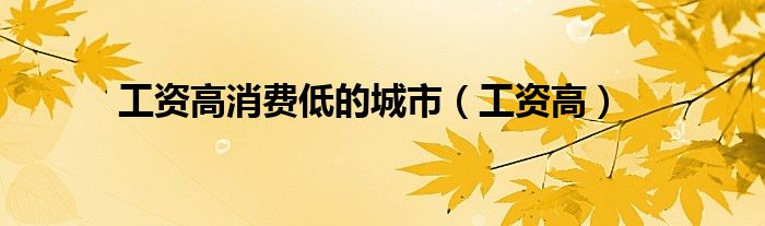 工资高消费低的城市（工资高）