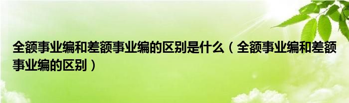 全额事业编和差额事业编的区别是什么（全额事业编和差额事业编的区别）
