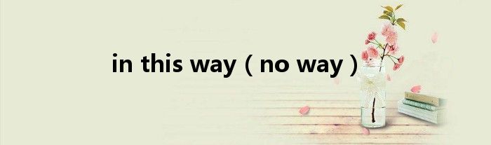 in this way（no way）