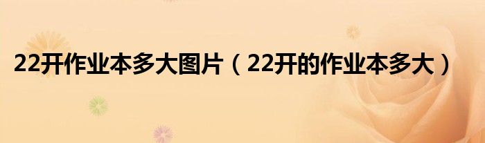 22开作业本多大图片（22开的作业本多大）