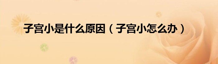 子宫小是什么原因（子宫小怎么办）