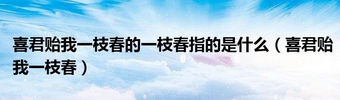 喜君贻我一枝春的一枝春指的是什么（喜君贻我一枝春）
