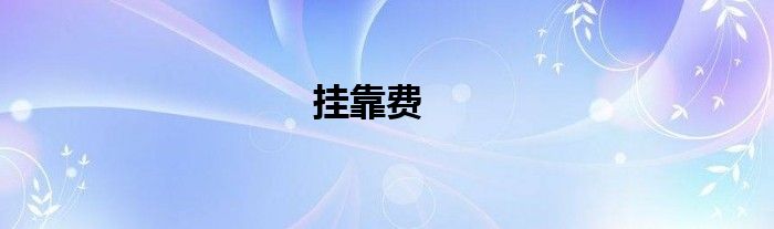 挂靠费
