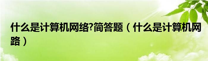 什么是计算机网络?简答题（什么是计算机网路）