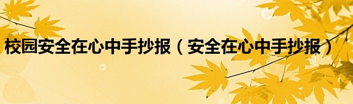 校园安全在心中手抄报（安全在心中手抄报）
