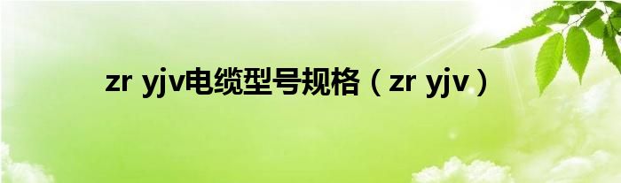 zr yjv电缆型号规格（zr yjv）