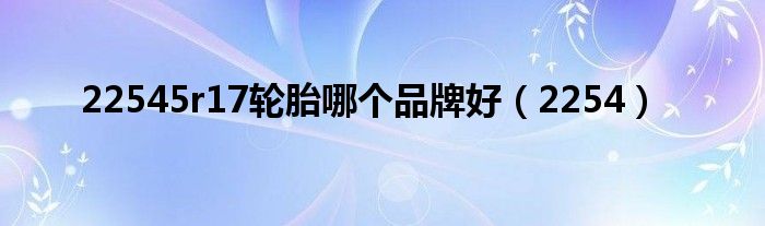 22545r17轮胎哪个品牌好（2254）