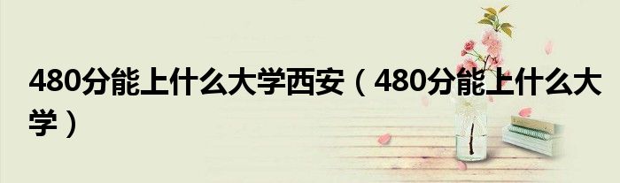 480分能上什么大学西安（480分能上什么大学）
