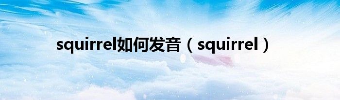 squirrel如何发音（squirrel）