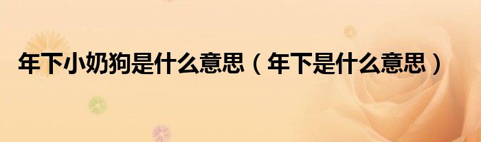 年下小奶狗是什么意思（年下是什么意思）