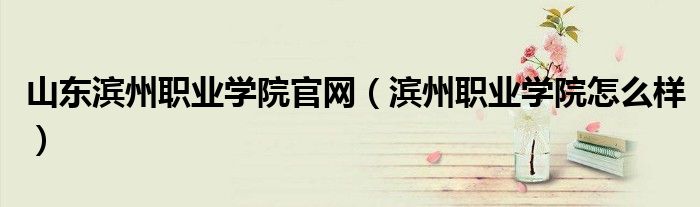 山东滨州职业学院官网（滨州职业学院怎么样）