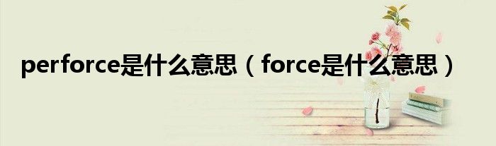 perforce是什么意思（force是什么意思）