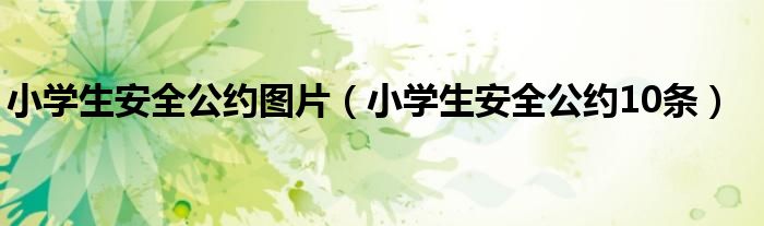 小学生安全公约图片（小学生安全公约10条）