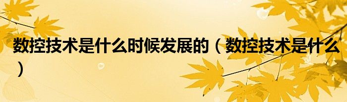 数控技术是什么时候发展的（数控技术是什么）