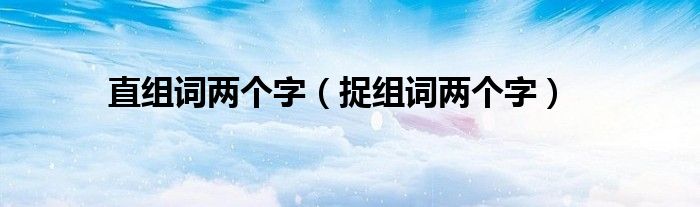 直组词两个字（捉组词两个字）