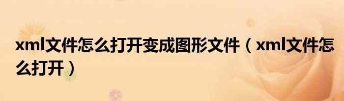 xml文件怎么打开变成图形文件（xml文件怎么打开）