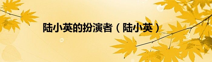 陆小英的扮演者（陆小英）