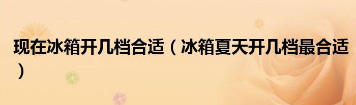 现在冰箱开几档合适（冰箱夏天开几档最合适）